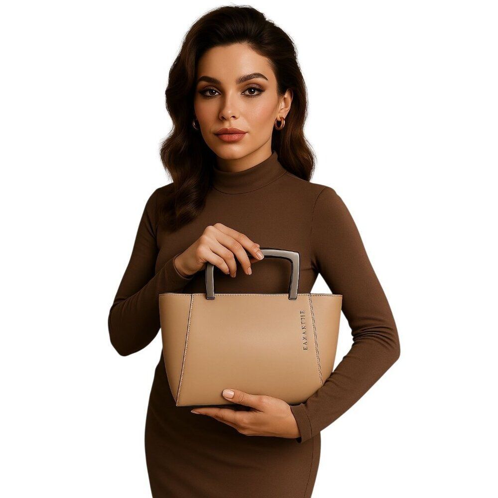 Lamarthe Leather Bag Lucite Handle Satchel Handbag Purse Italy WOMEN'S WOMAN'S